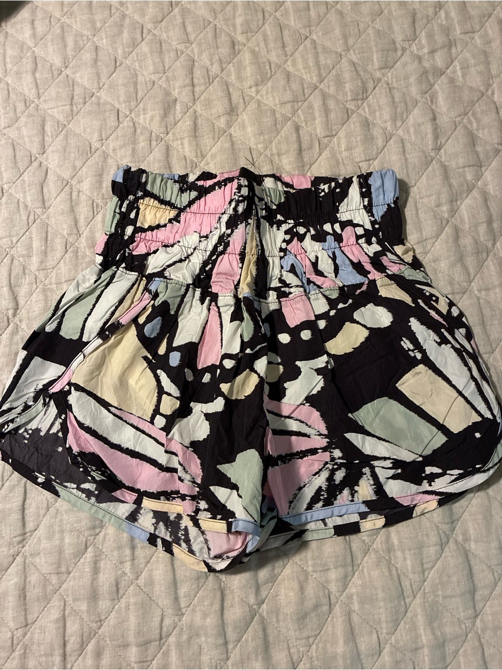 Free people Movement Women's Butterfly Multi-Color Printed Smocked Waist Shorts